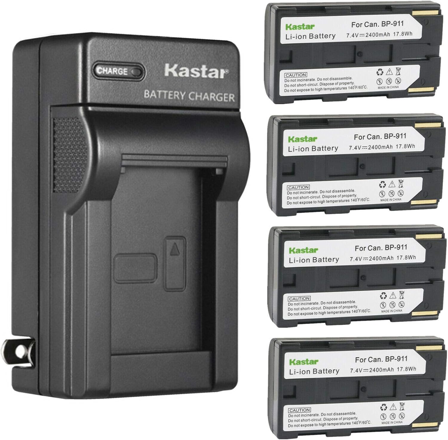 Kastar 4-Pack Battery and AC Wall Charger for Canon GL2 Series