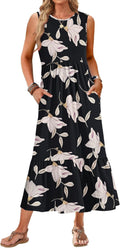 AUSELILY Women's Casual Flowy Maxi Dress for Summer 2025