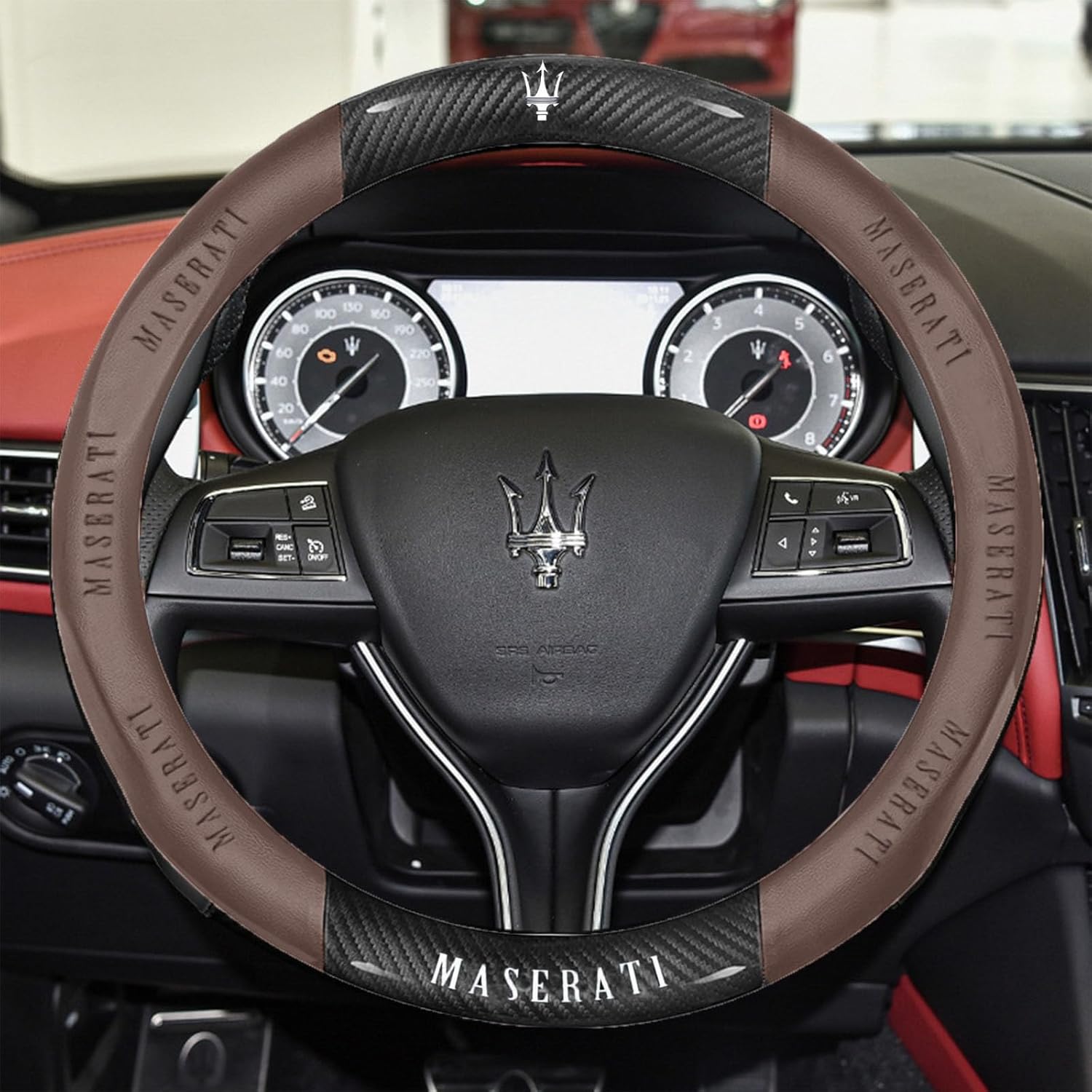 New Fit Maserati Leather Steering Wheel Cover for Comfort