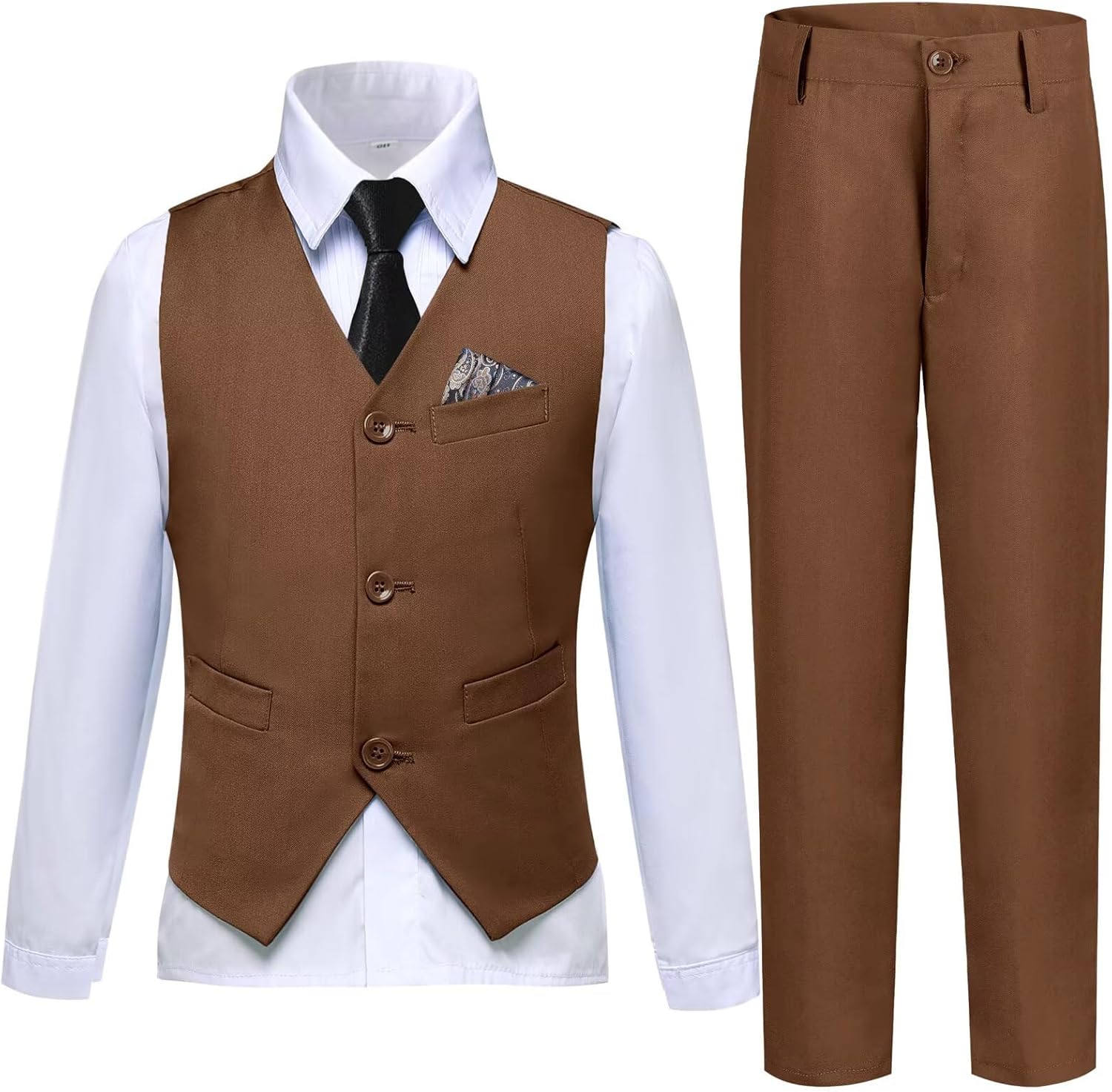 Boys Suit Formal Dress Pants Vest Suit Set for Special Events