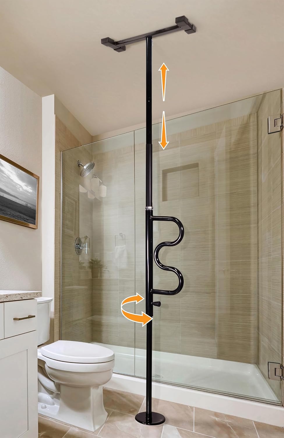 Stander Wonder Pole for Bathroom Safety and Stability Rail