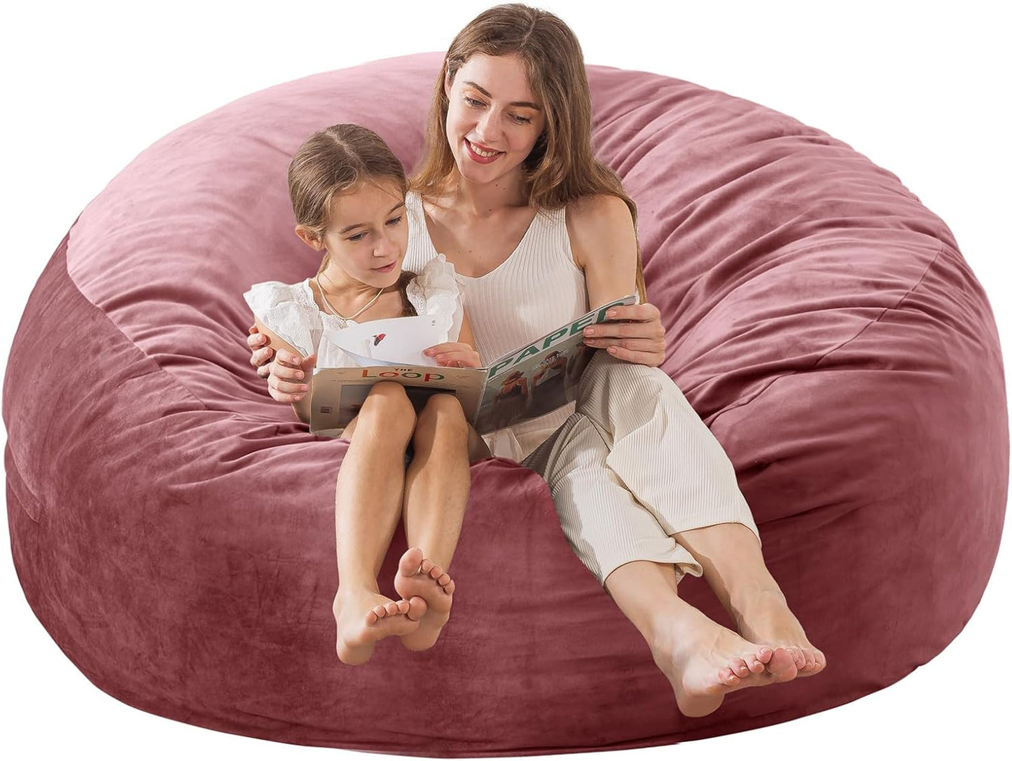 Large Bean Bag Chair for Adults and Kids - Ultra Soft Velvet