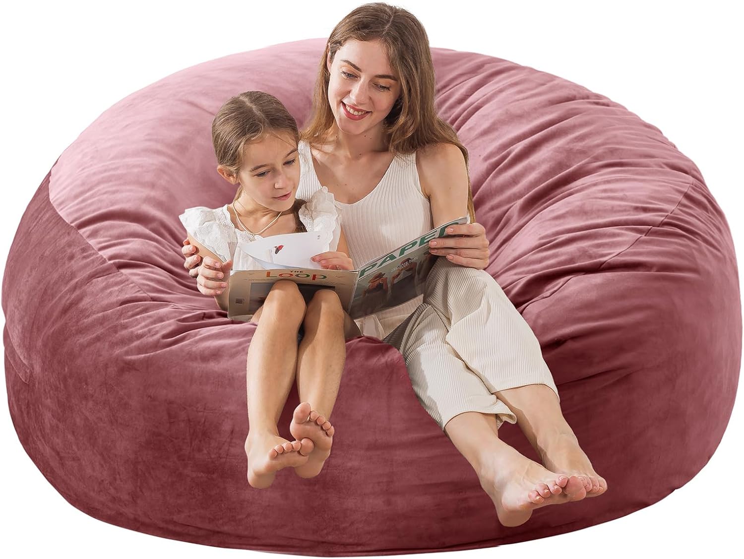 Large Bean Bag Chair for Adults and Kids - Ultra Soft Velvet