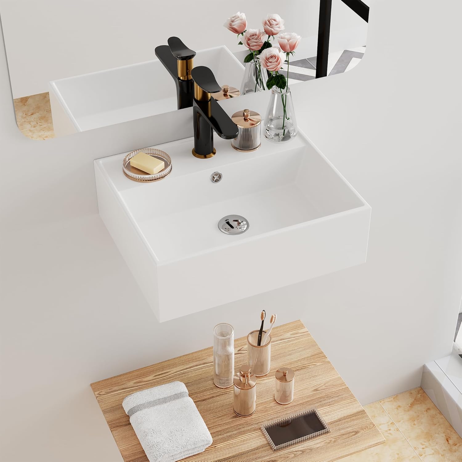 Floating Bathroom Vessel Sink Wall Mount for Modern Spaces