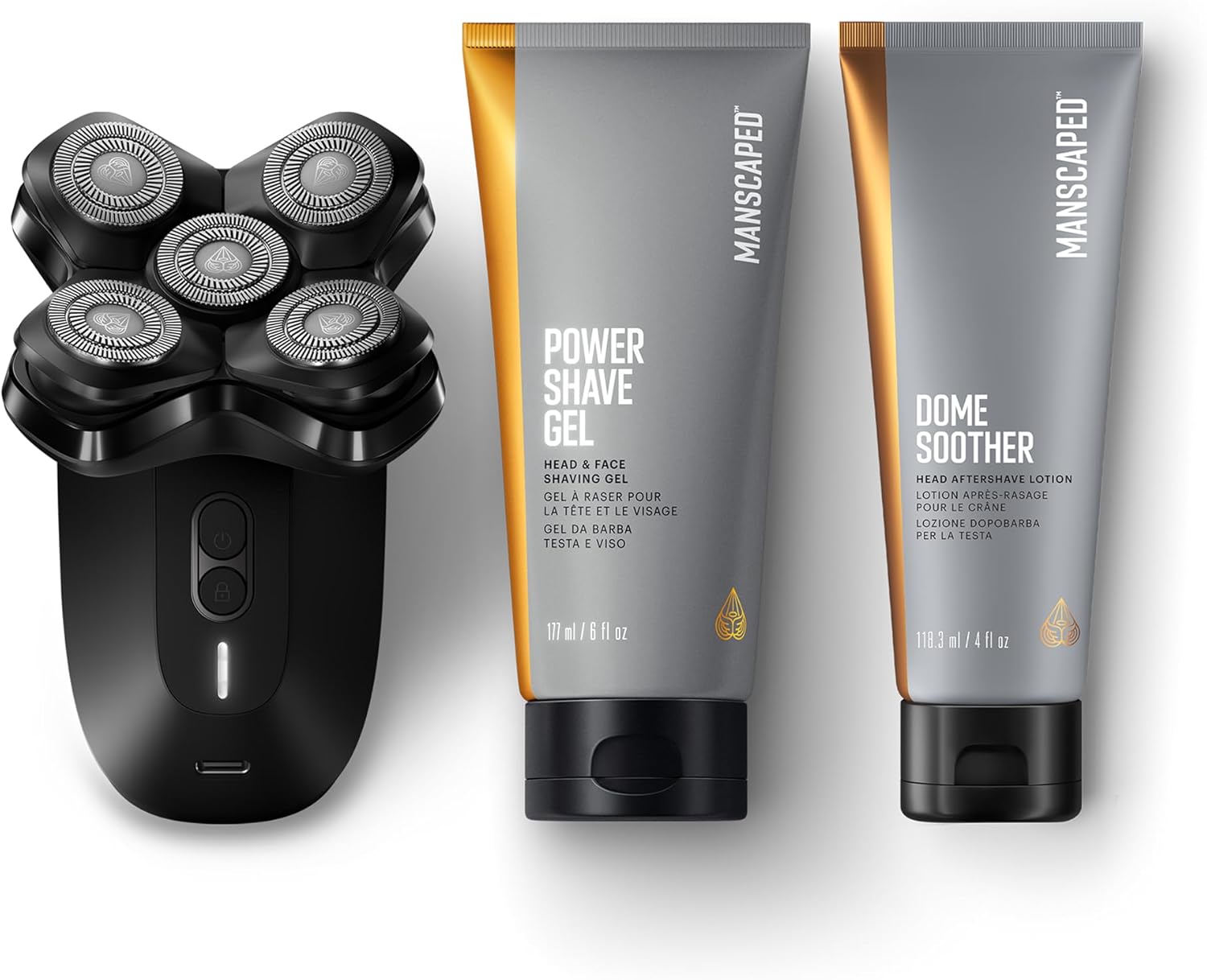 Dome Shaver Pro Package for Bald Men with SkinSafe Technology