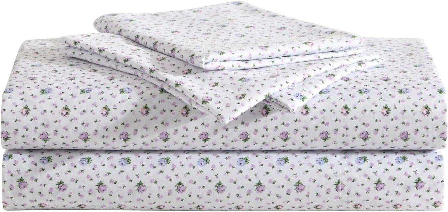 Betsey Johnson Full Bed Sheets Set - Soft Floral Ditsy Purple
