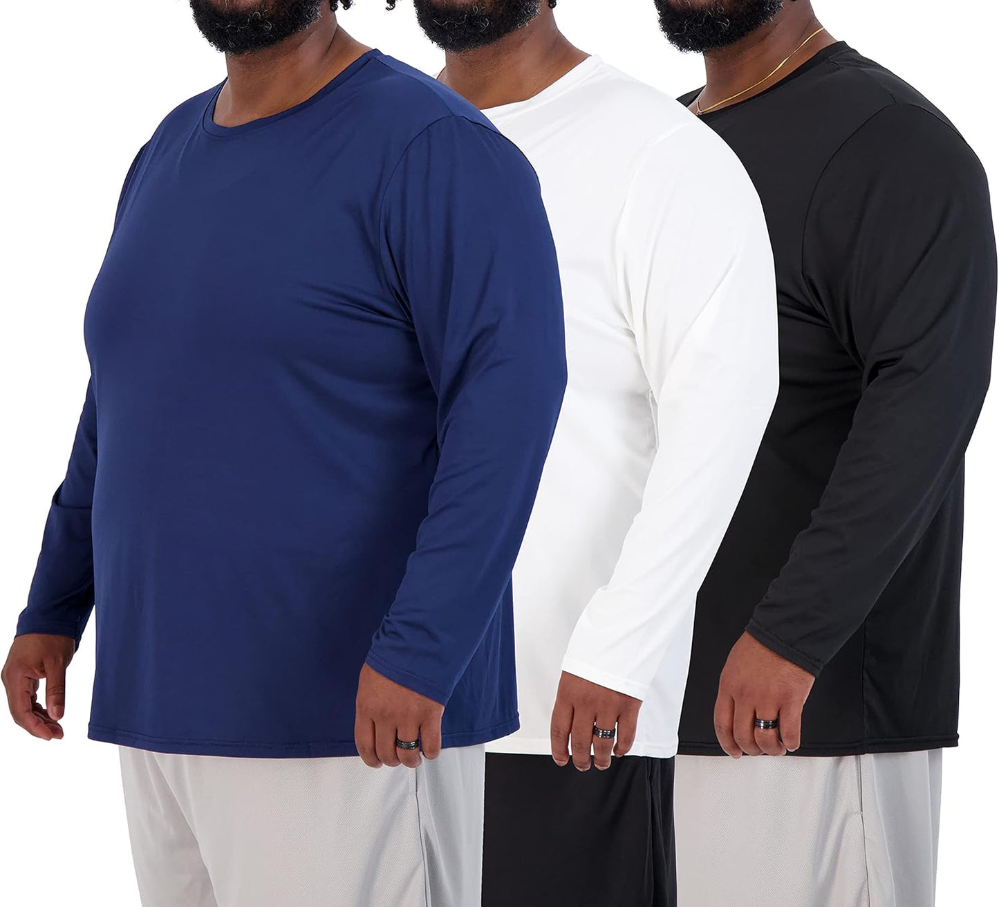 Real Essentials Big & Tall Tech Stretch Dry-Fit T-Shirts 3 Pack