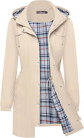 Bloggerlove Rain Jacket Women Lightweight Plaid Lined Waterproof