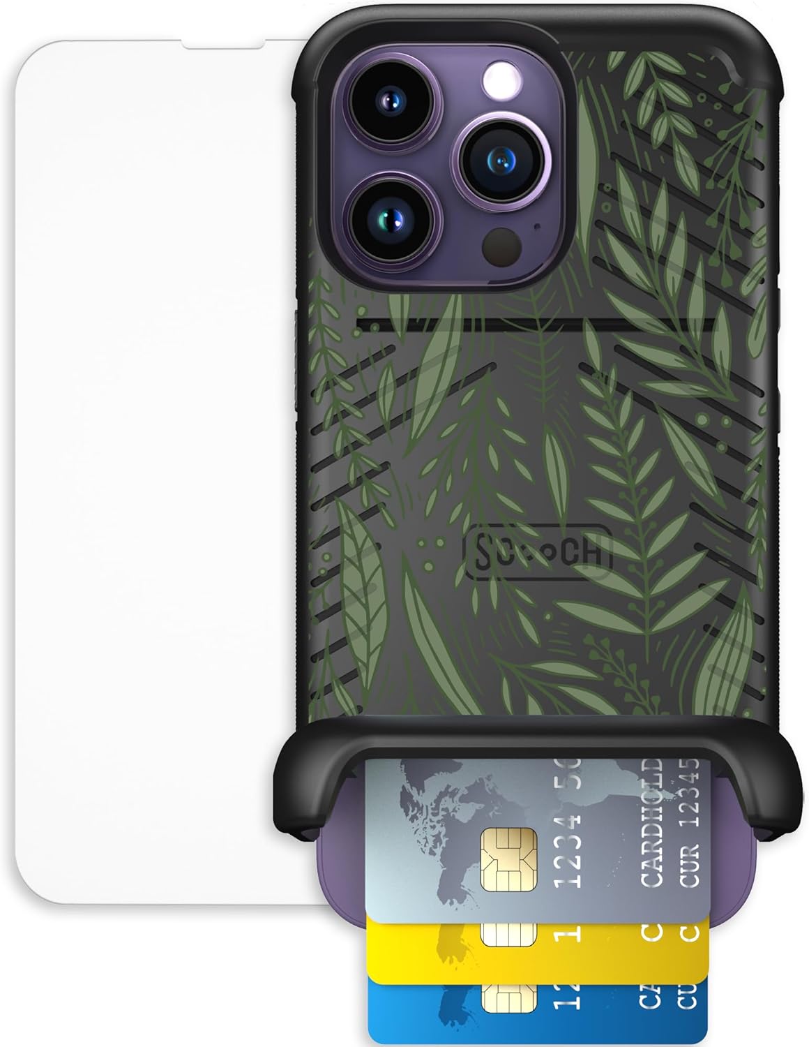 Scooch iPhone 14 Pro Case with Card Holder and Kickstand Feature