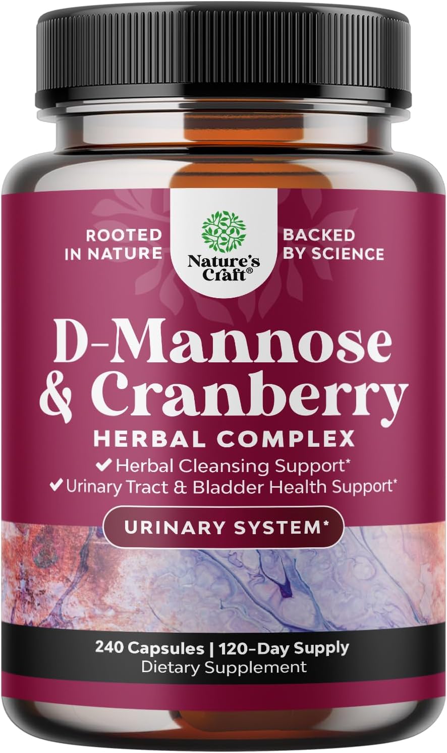 D Mannose with Cranberry Supplement for Urinary Tract Health