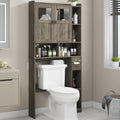 Over The Toilet Storage Cabinet - Space-Saving Grey Shelf