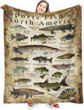 North America Fishing Blanket 70 x 90in - Fish Theme Comfort