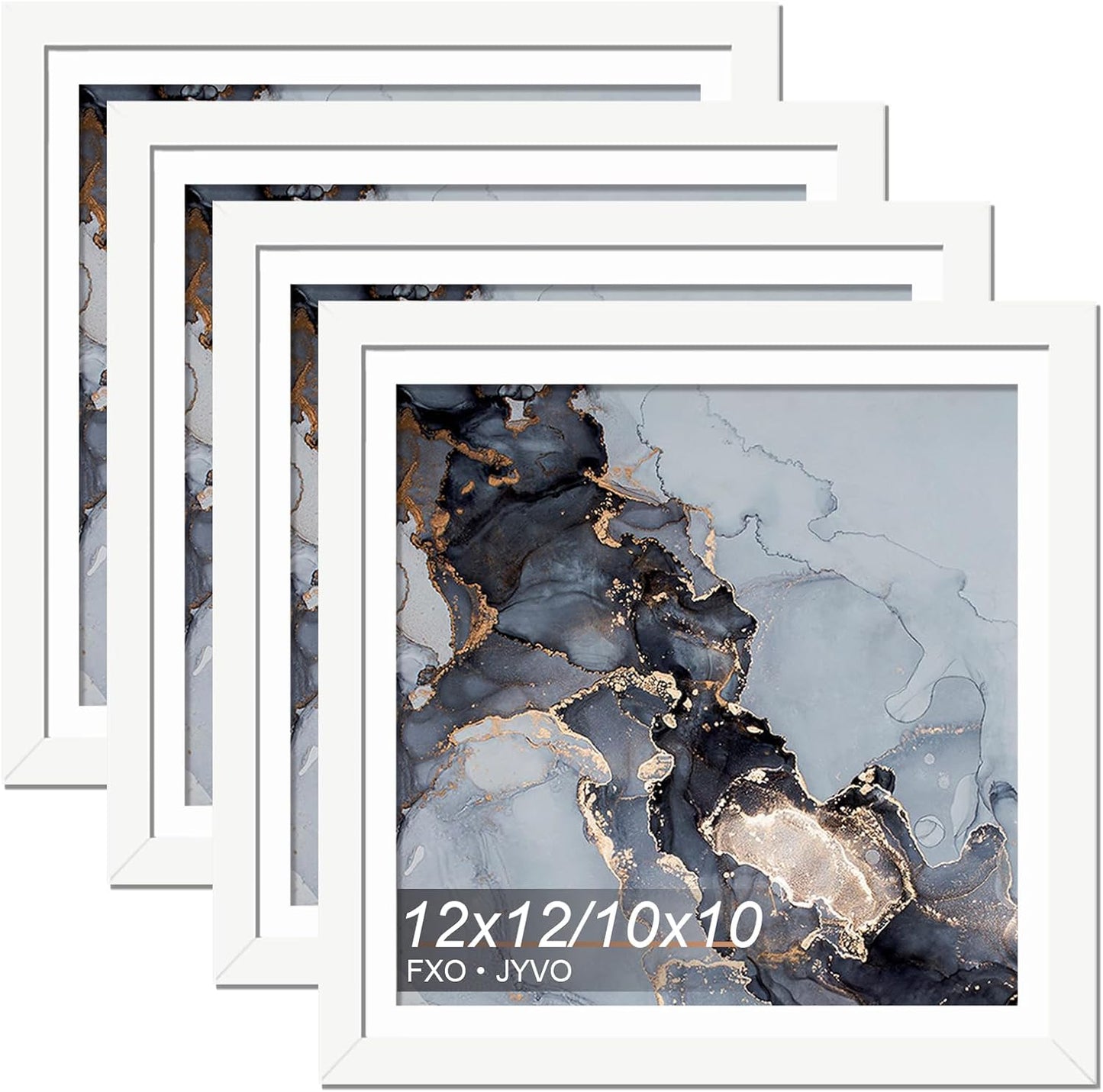 White 12x12 Frame Set of 4 for Pictures and Diamond Art