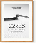 22x28 Poster Frame Natural Cherry Wood - Matted to 18x24