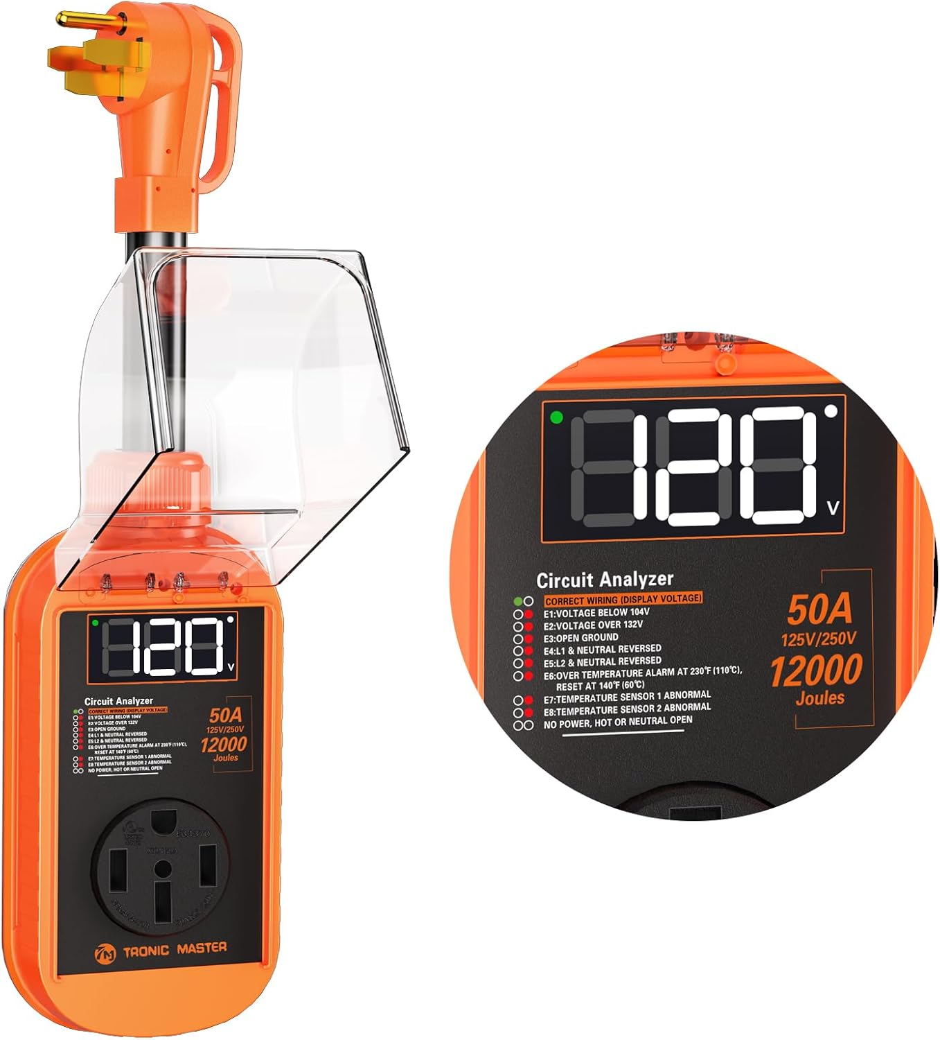 RV Surge Protector 50 Amp with LED Display for Safe Travel