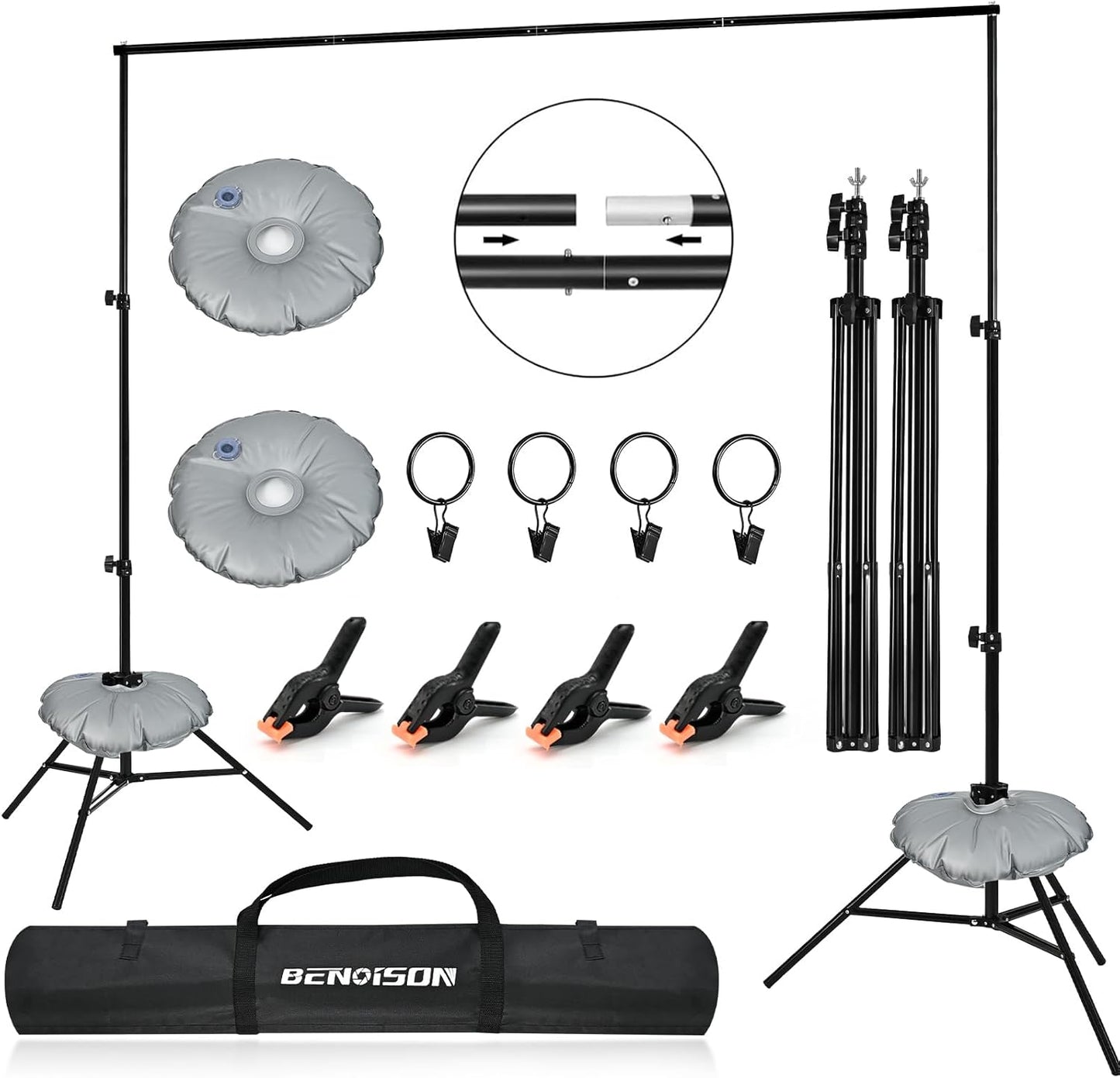 Backdrop Stand - 10x7ft Adjustable Support Kit for Events