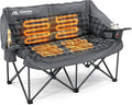 Heated Double Camping Chair, Oversized Loveseat with 4 Heating Zones