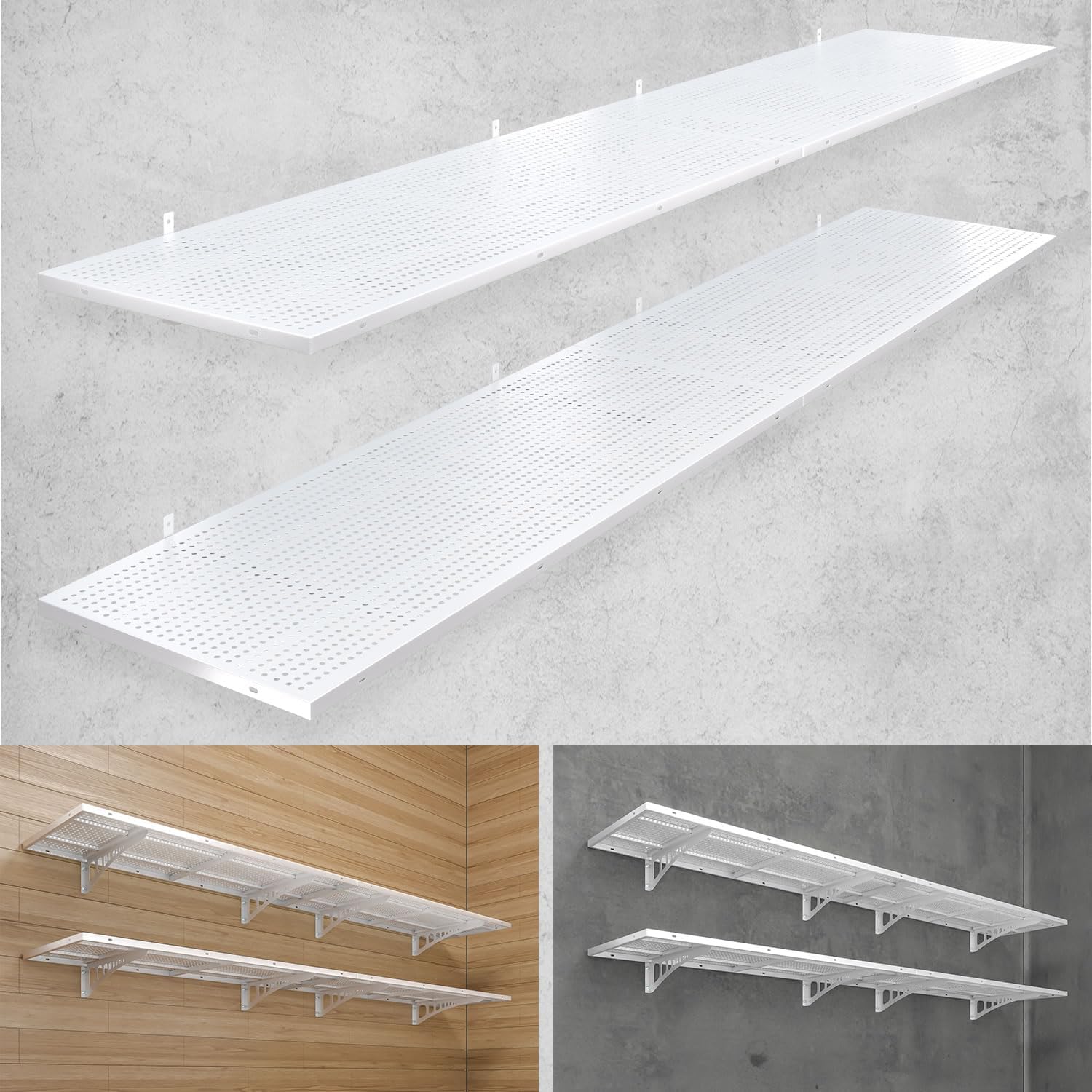 Heavy Duty Garage Wall Shelving 4-Pack with 1000 lbs Capacity