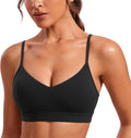 CRZ YOGA Butterluxe V-Neck Sports Bra - Soft, Adjustable Support