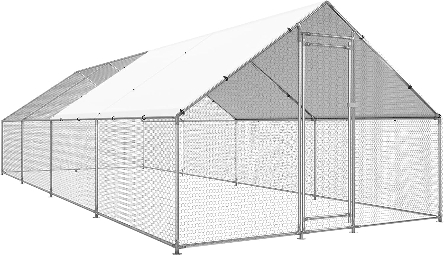 Large Metal Chicken Coop with Anti-UV Cover for Poultry Care
