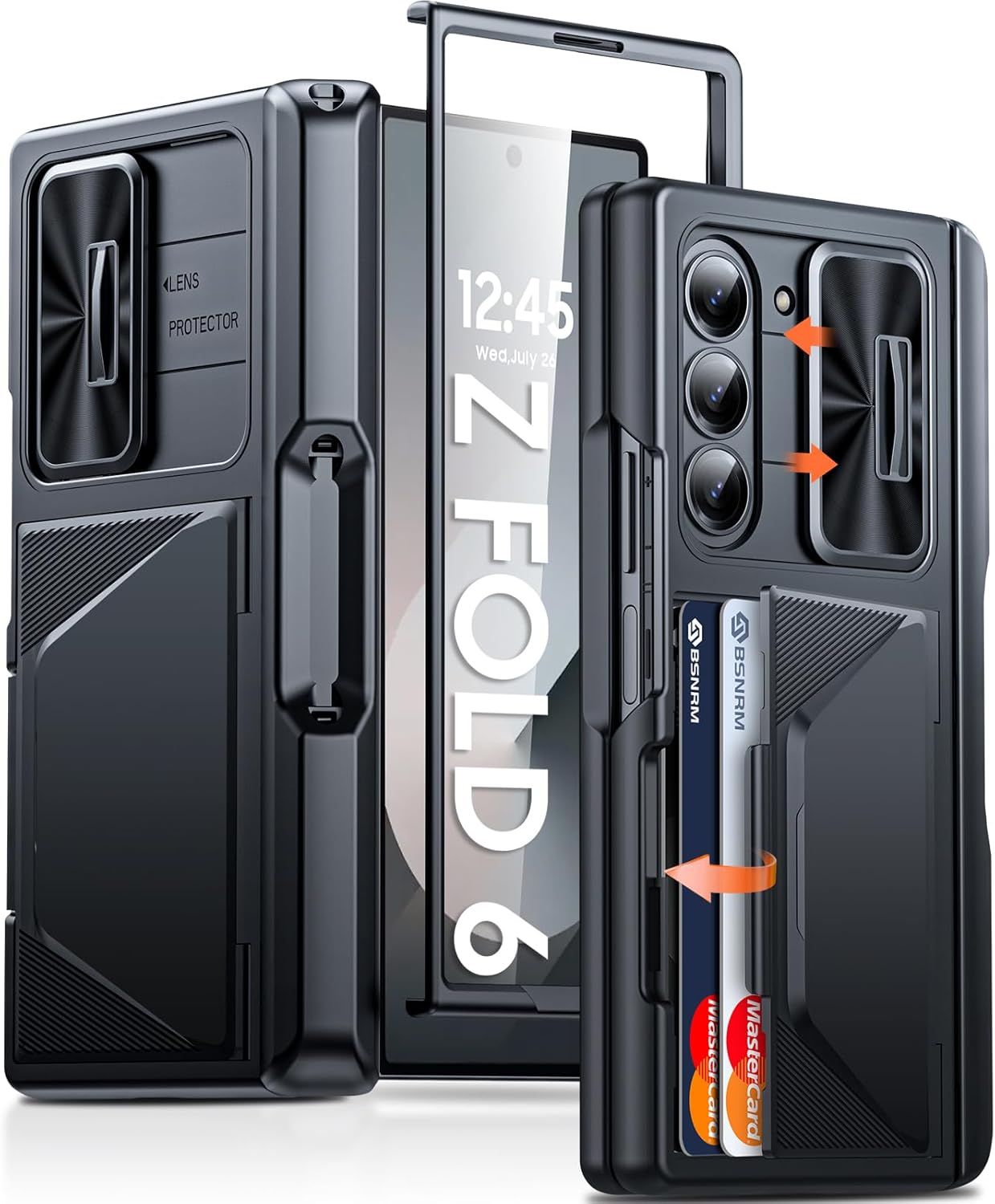 Samsung Galaxy Z Fold 6 Case with Card Holder and Hinge Protection