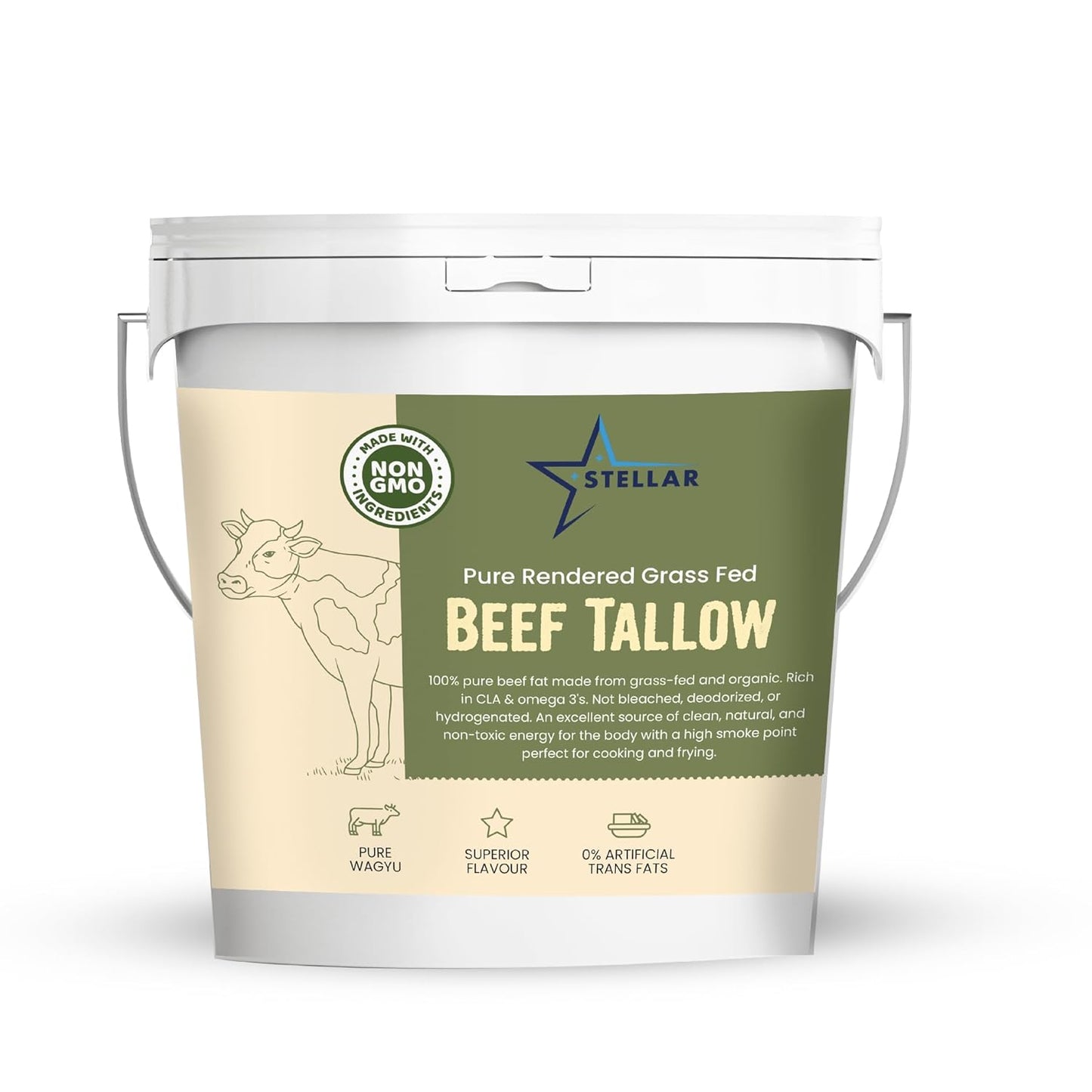 Stellar Beef Tallow - 100% Grass-Fed Cooking Essential 5 LBS