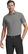 PGA TOUR Airflux Jaspe Cotton Short Sleeve Polo for Men - Moisture