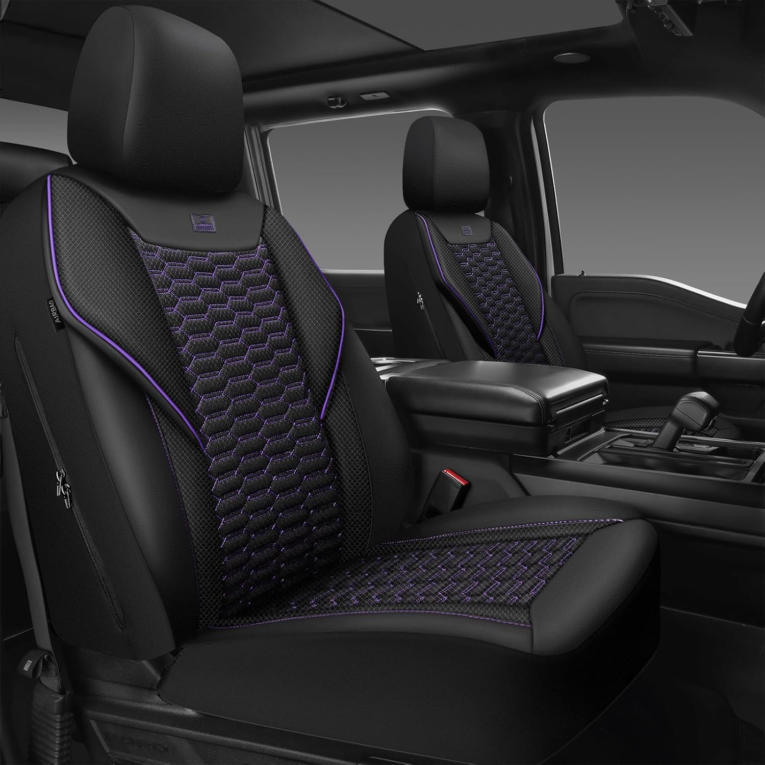 CAR PASS 3D Foam Mesh Leather Car Seat Covers for Front Seats