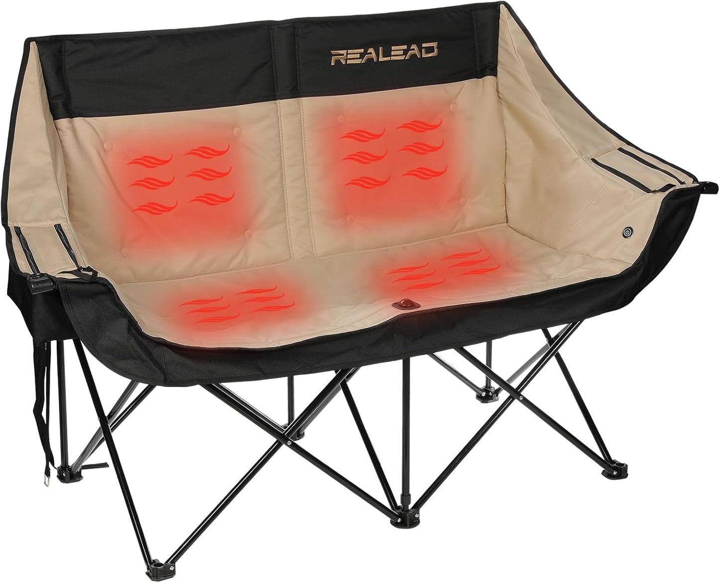 Heated Double Camping Chair with 4 Heating Zones for Comfort