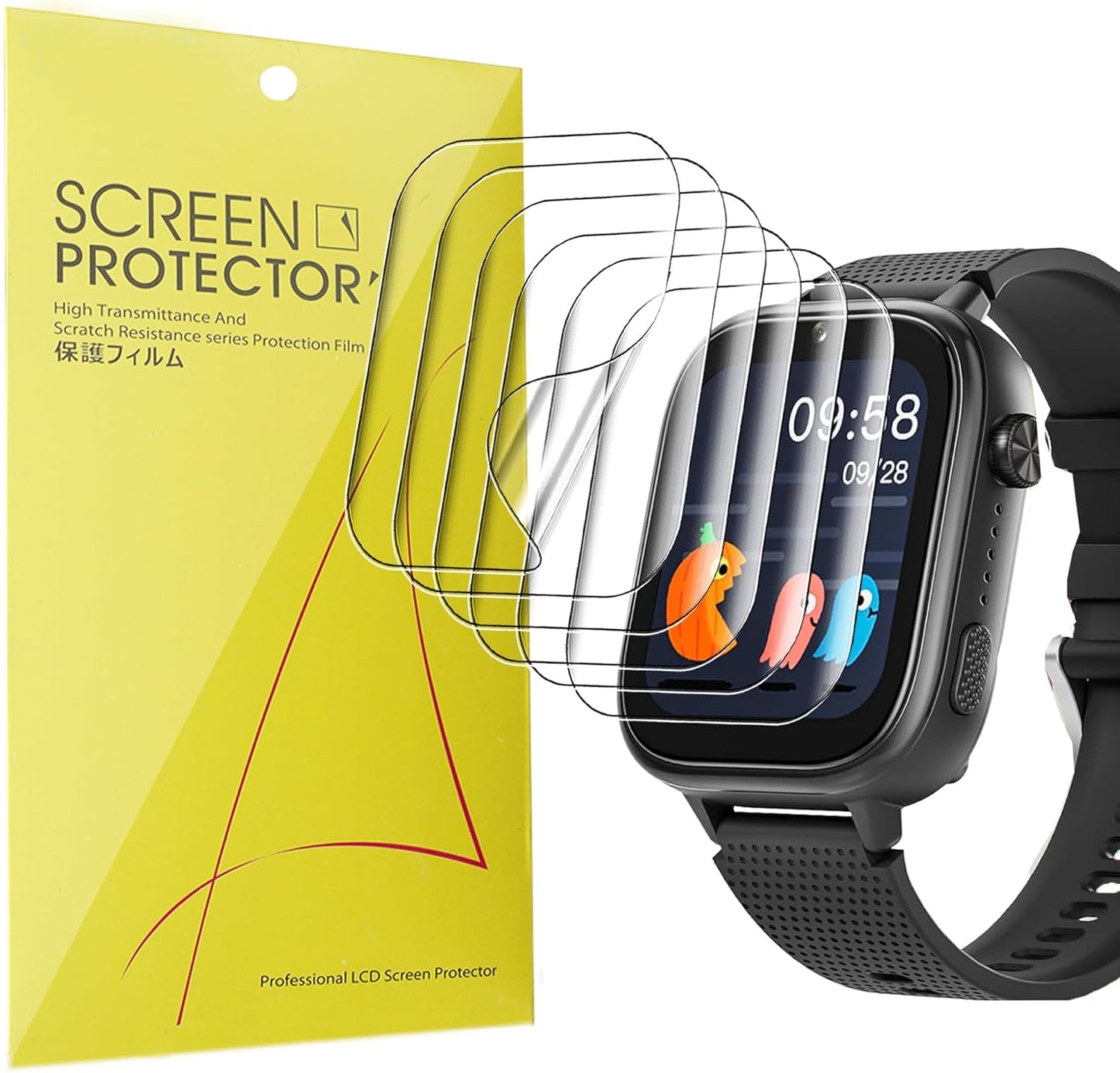 Clear TPU Screen Protectors: OKYUK Kids Watch (6 Pack)