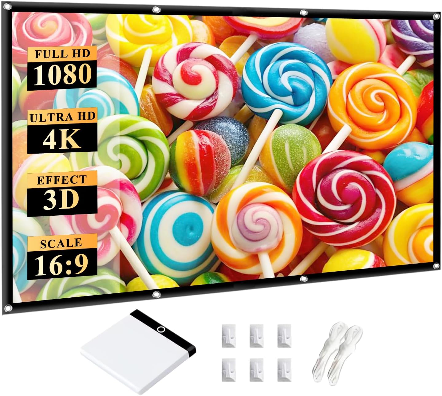 120 Foldable HD Projector Screen: Anti-Crease, Dual-Sided | HOIN