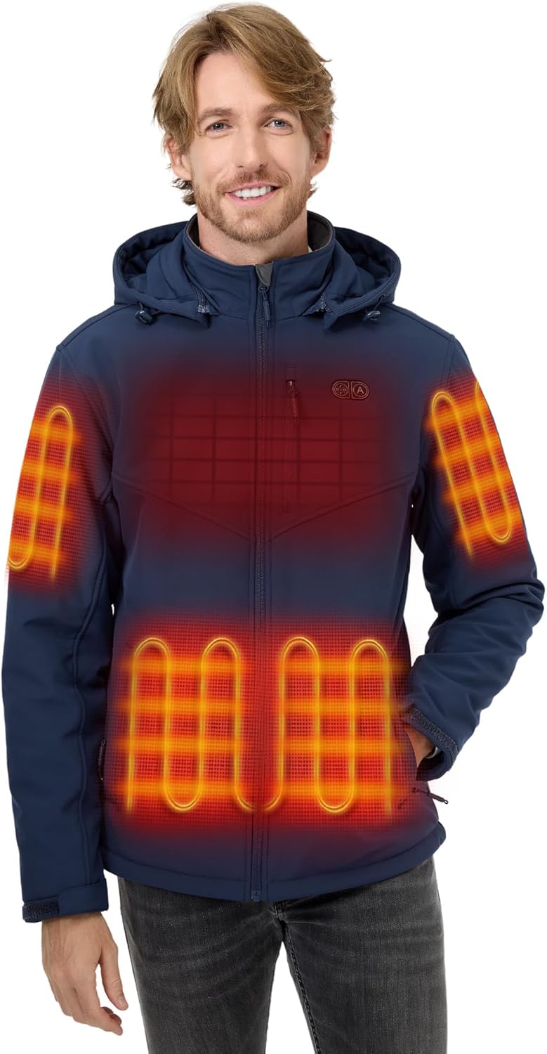 ORORO Men's Dual Control Heated Jacket with 5 Heat Zones