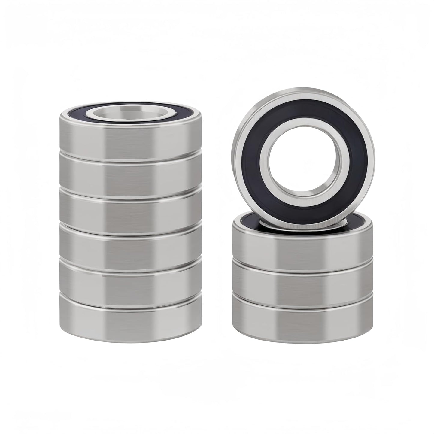 DEEG 10 Pcs 6207-2RS Double Rubber Seal Bearings for Heavy Use