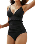 Charmo Frill Trim Ribbed One Piece Swimsuit for Women