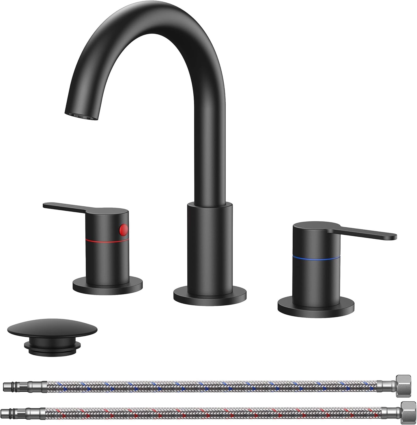 8 Inch Bathroom Sink Faucet with High Arc Swivel Spout