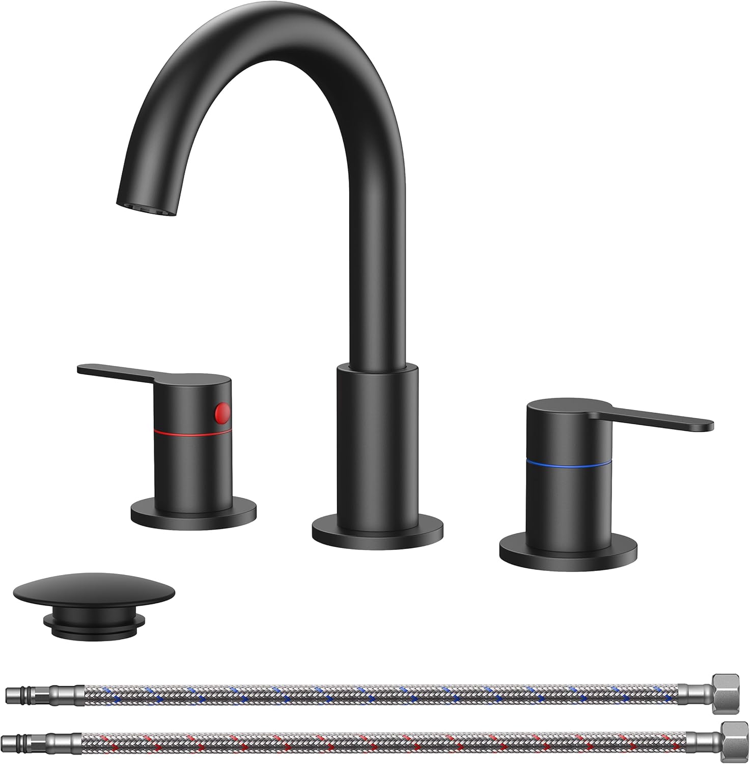 8 Inch Bathroom Sink Faucet with High Arc Swivel Spout