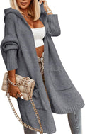 Aoysky Womens Long Cardigans Cable Knitted Oversized Hooded Coat