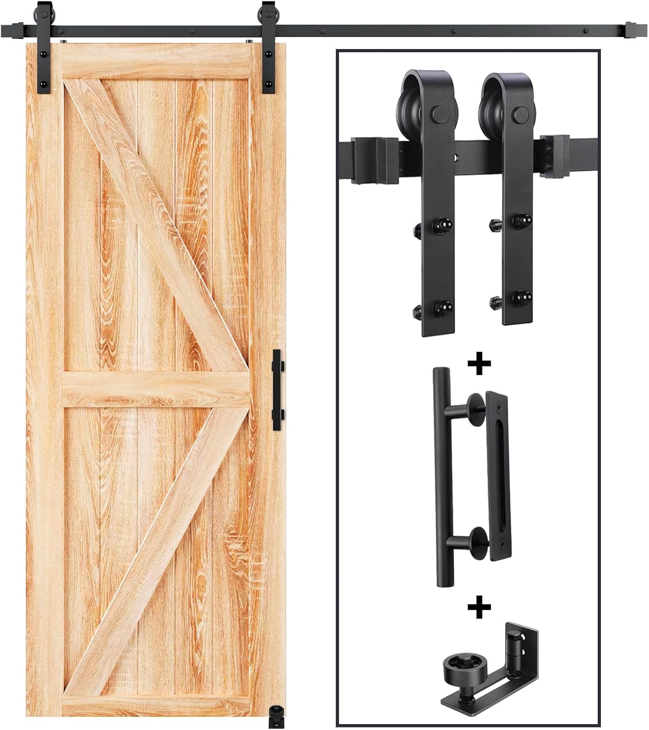 EaseLife 5 FT Sliding Barn Door Track and Handle Hardware Kit