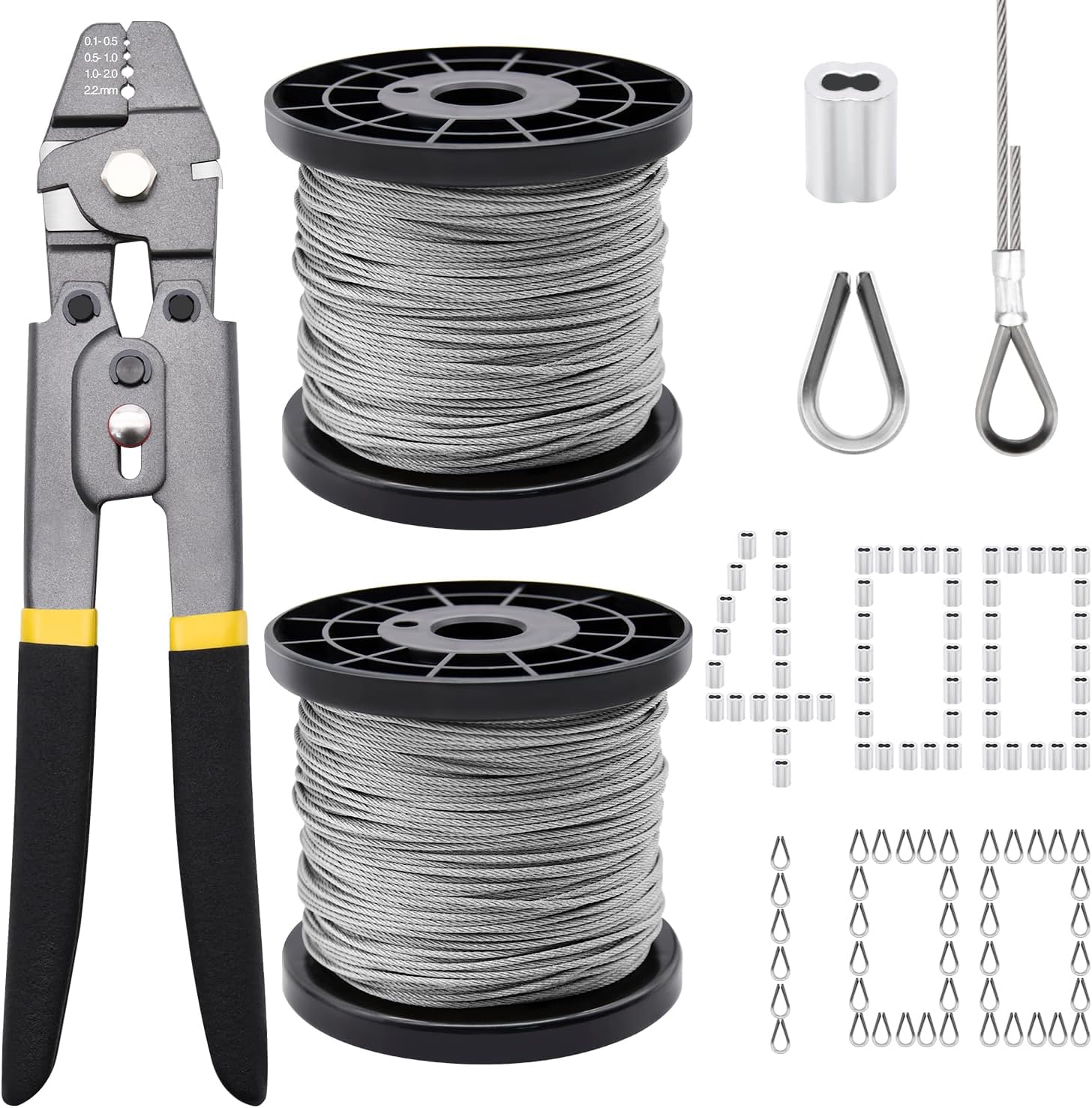 656ft Wire Rope Crimping Tool Kit for Railing and Decking