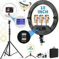 18 in Ring Light with Stand + 10 in Light - Foldable Dual Light Kit