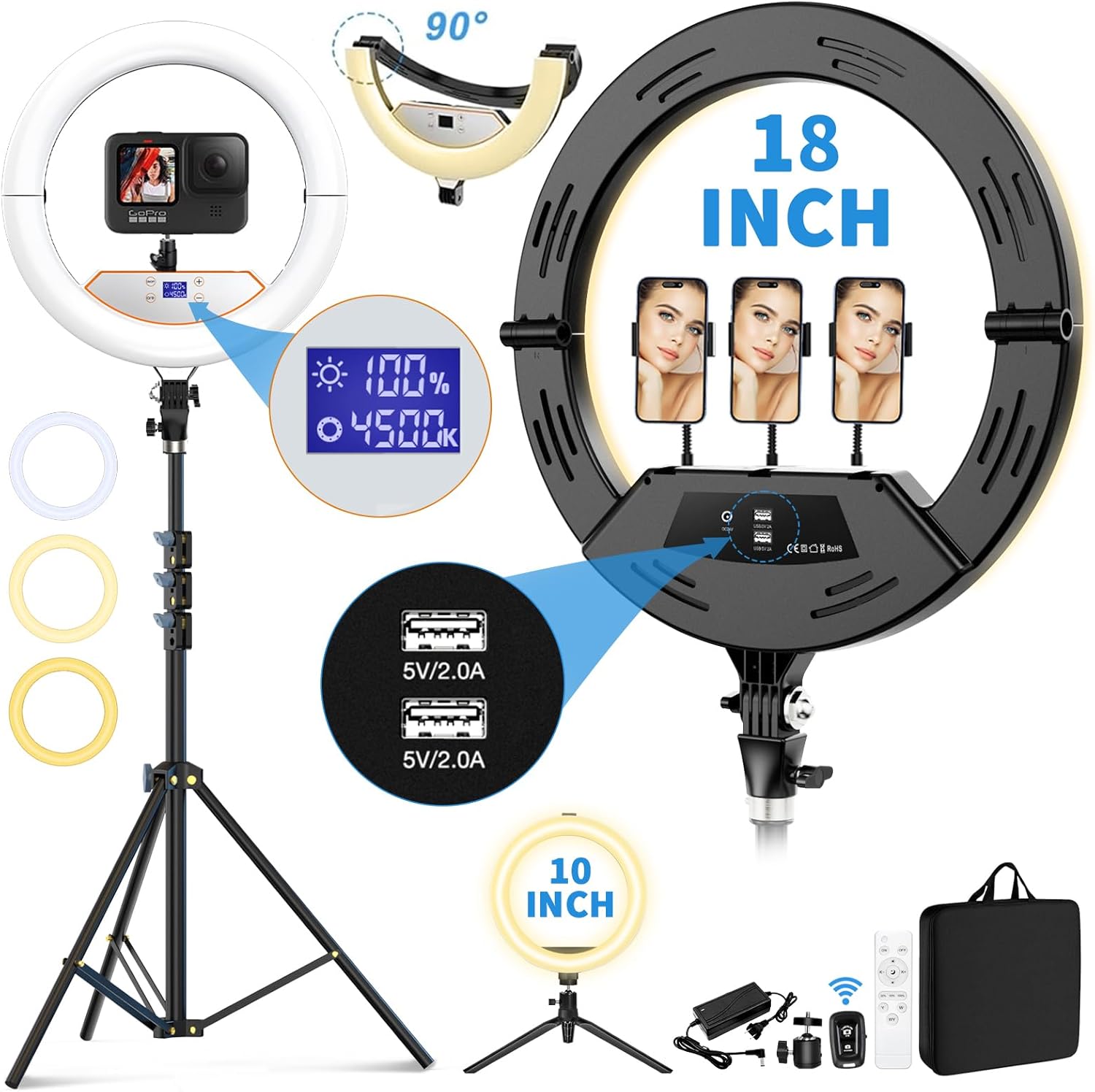 18 inch Ring Light with Stand for Makeup and Photography