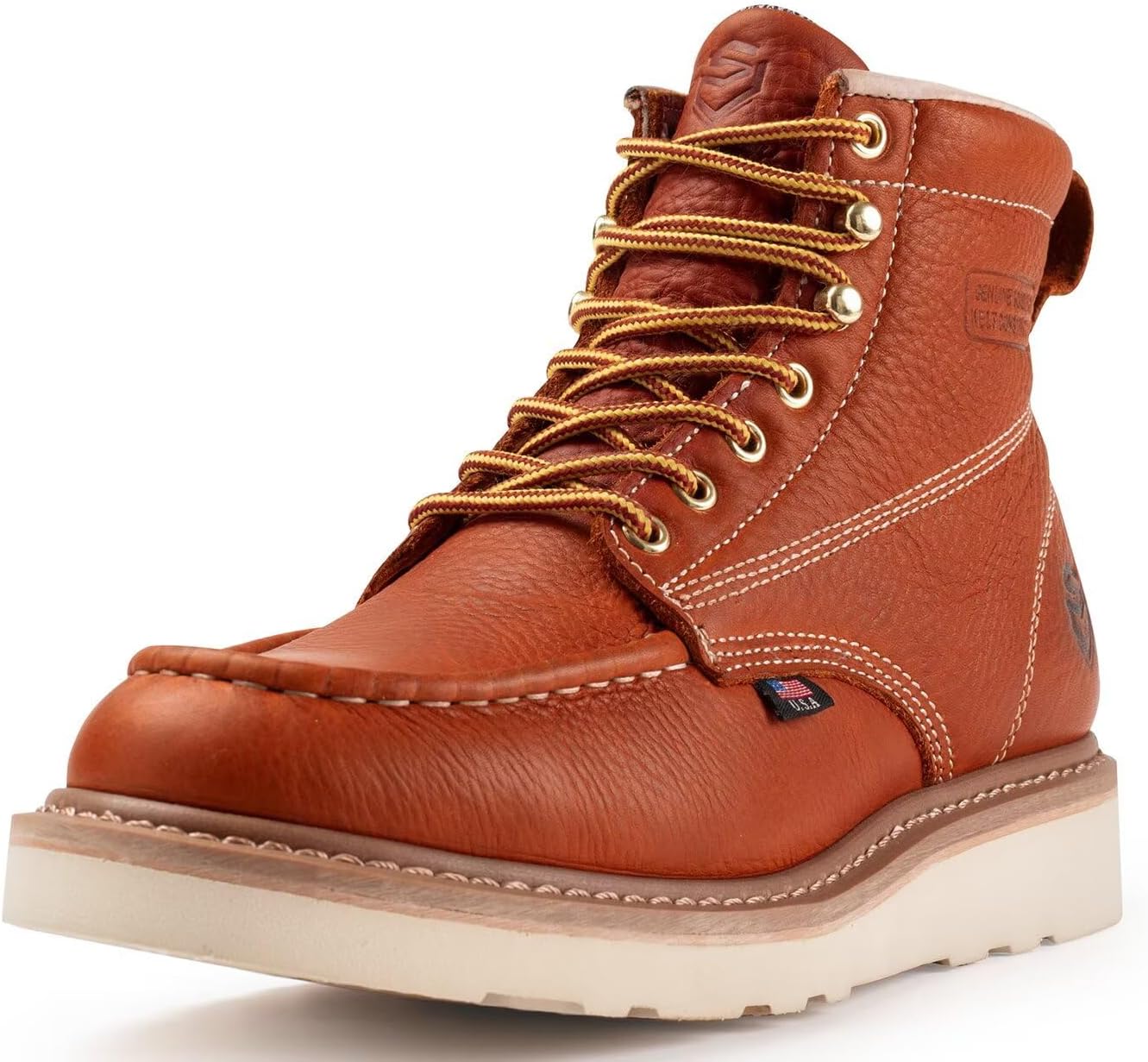 SUREWAY 6in Wedge Moc Toe Work Boots for Men - Comfort & Durability