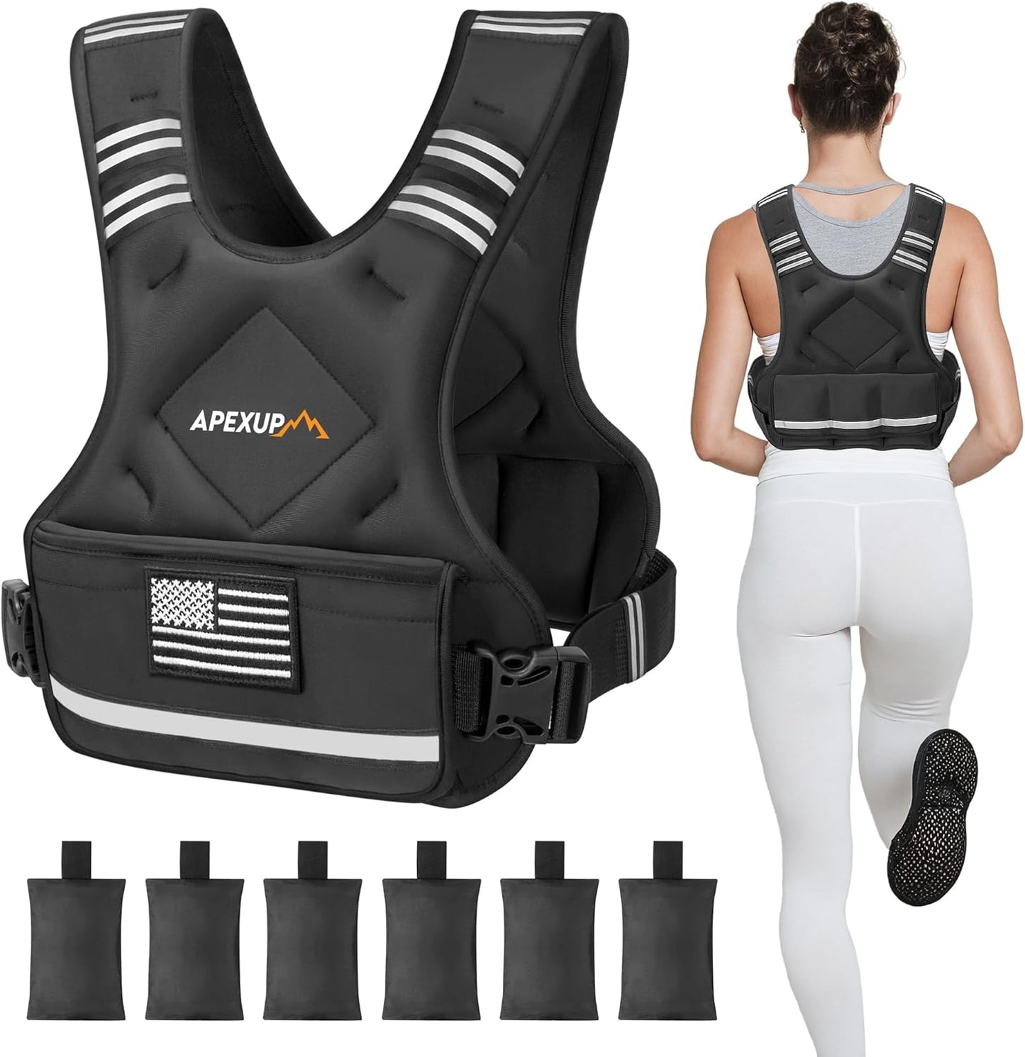 APEXUP Adjustable Weighted Vest for Strength Training and Running