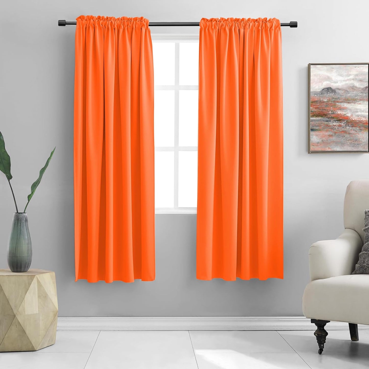 Light Orange Halloween Blackout Curtains by DONREN