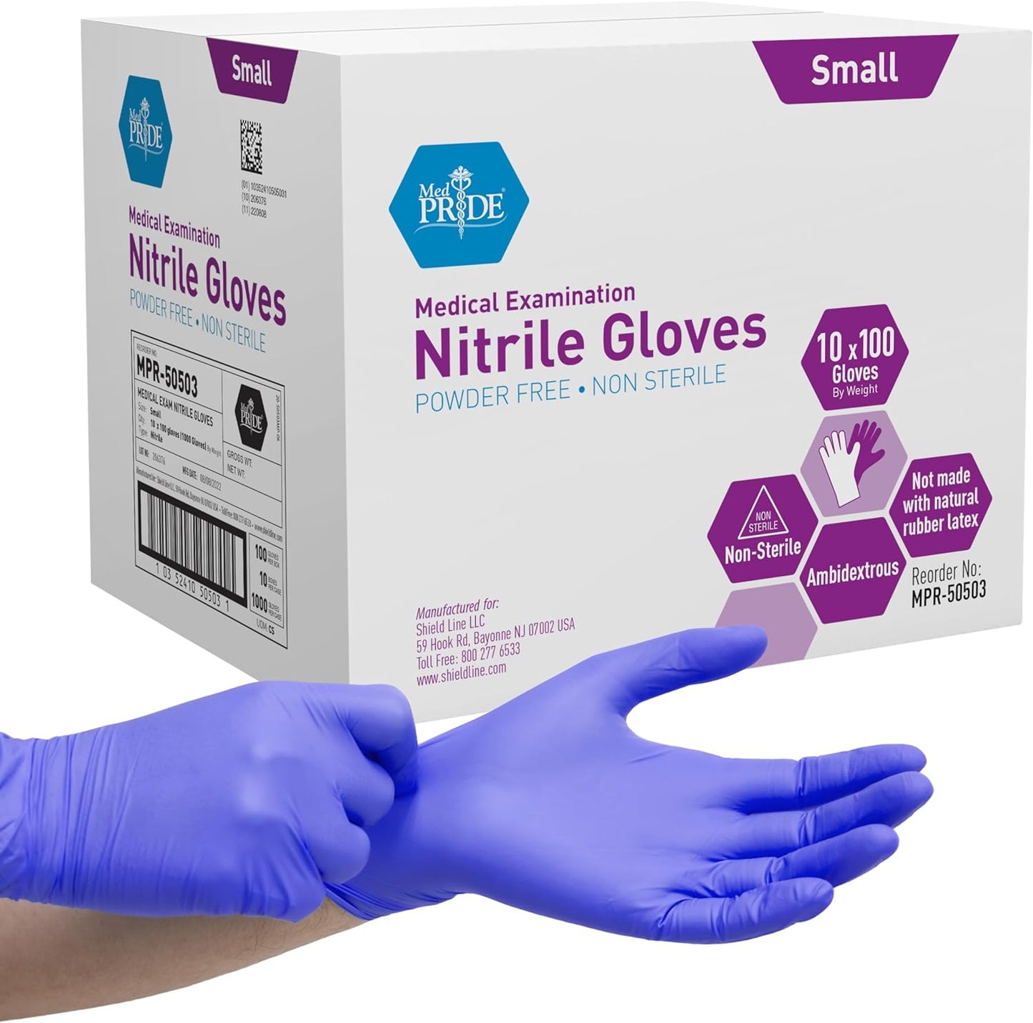 MedPride Powder-Free Nitrile Exam Gloves for Comfort and Durability