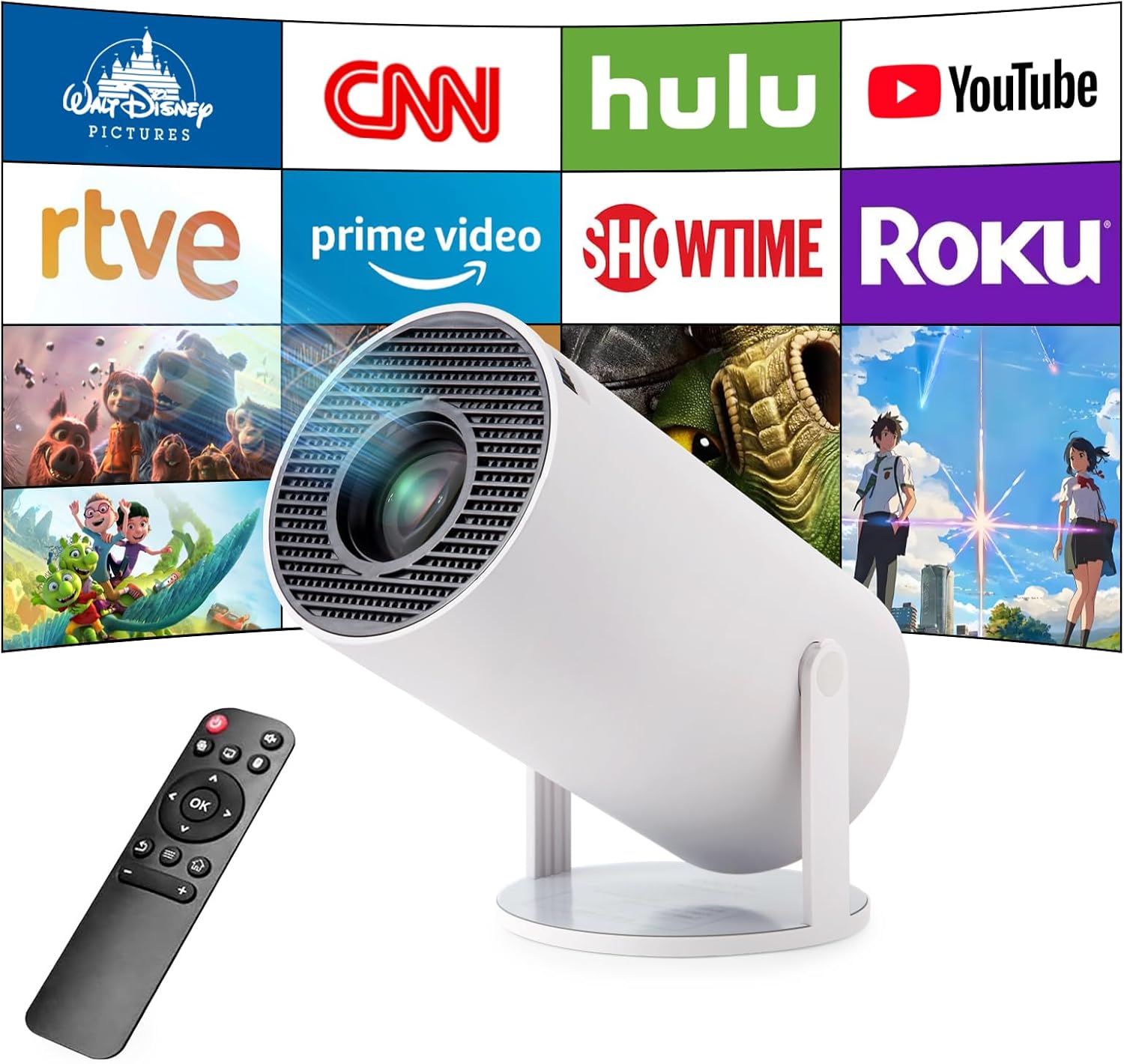 Portable 4K Smart Mini Projector with WiFi 6 & Bluetooth 5 - Astarama ~ 35 characters
