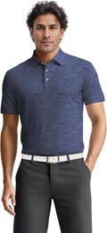 PGA TOUR Airflux Jaspe Cotton Short Sleeve Golf Polo - Cool Comfort