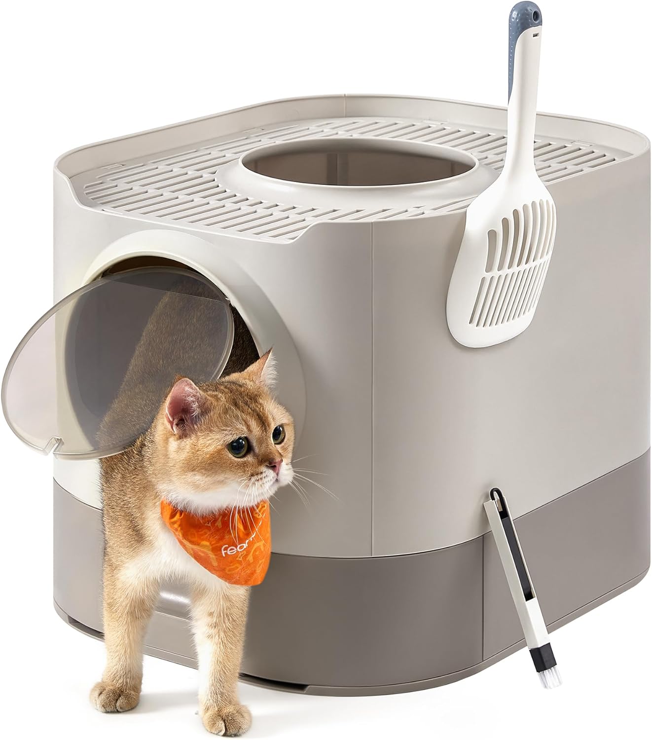 Feandrea XL Enclosed Cat Litter Box with Slide-Out Tray and Scoop