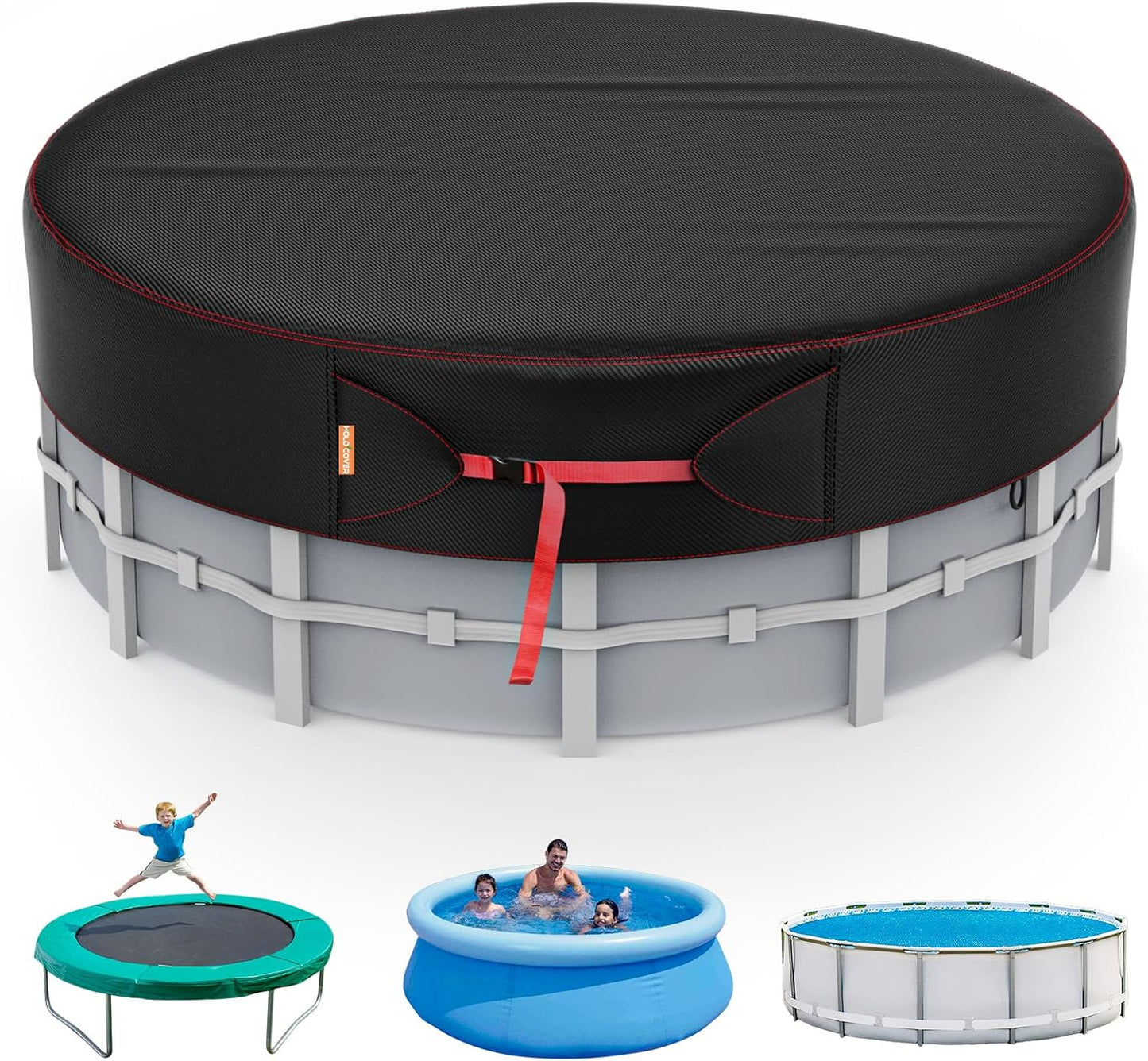 15 Ft Round Pool Cover for Above Ground Pools and Hot Tubs