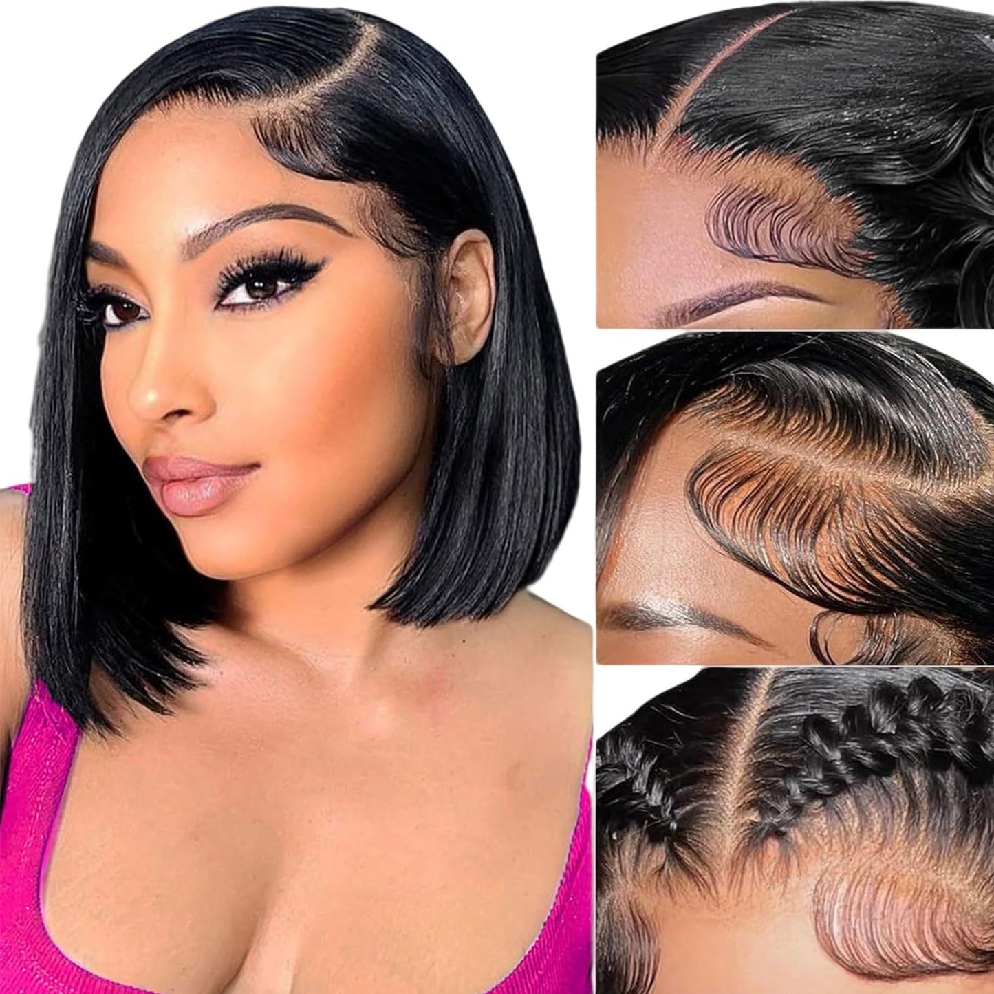 Bob Wig Human Hair 13x4 Straight Lace Front Wigs for Women